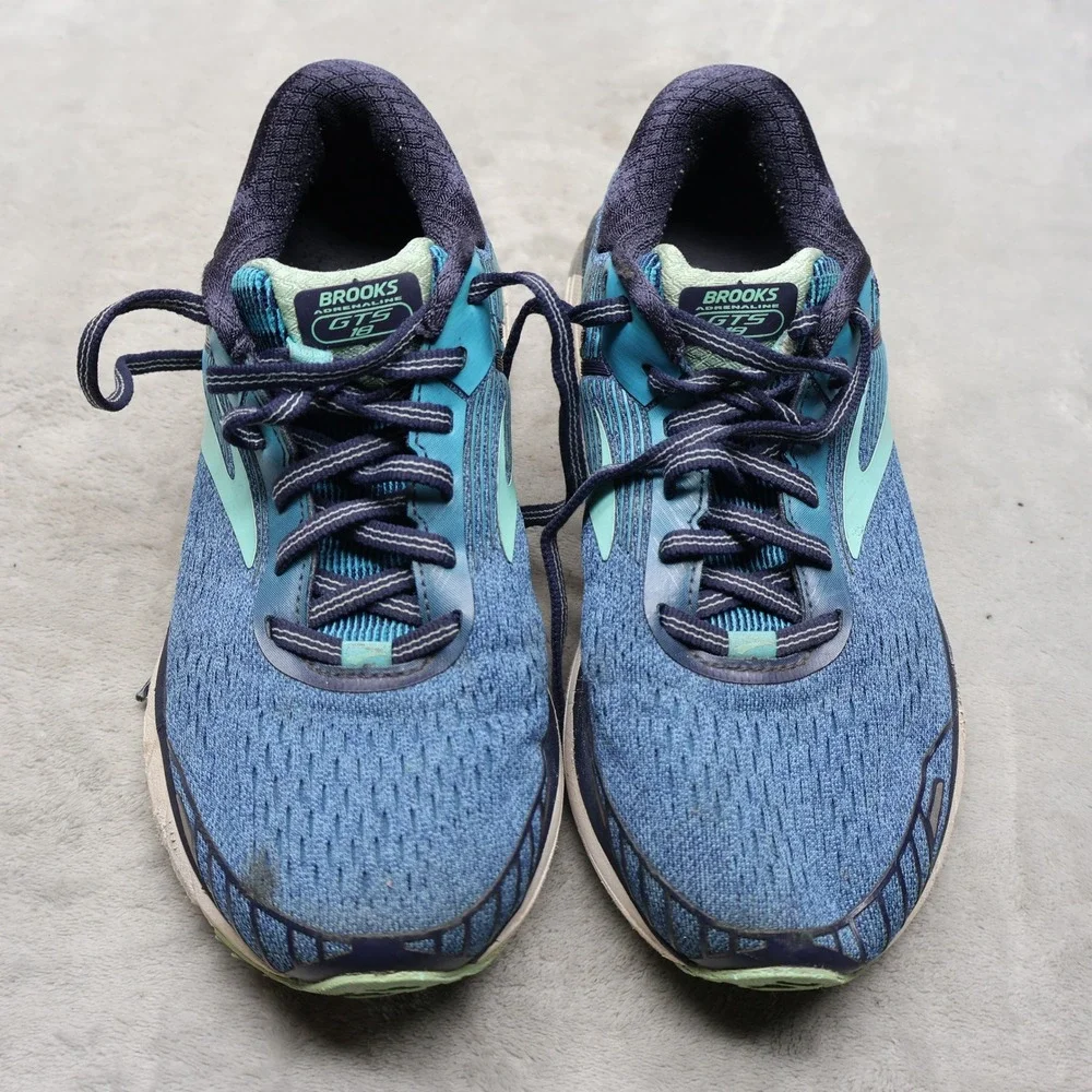 Brooks Womens 8.5B Athletic Shoes Blue Adrenaline GTS 18 Mesh Running Training - Picture 13 of 15